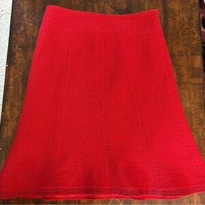 Adolfo Domínguez Red Boucle Trumpet Skirt in Red, Size 6/ Italy 42